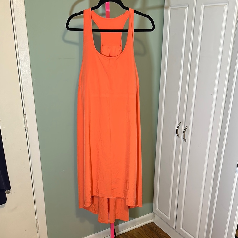 HALARA Orange High Low Dress